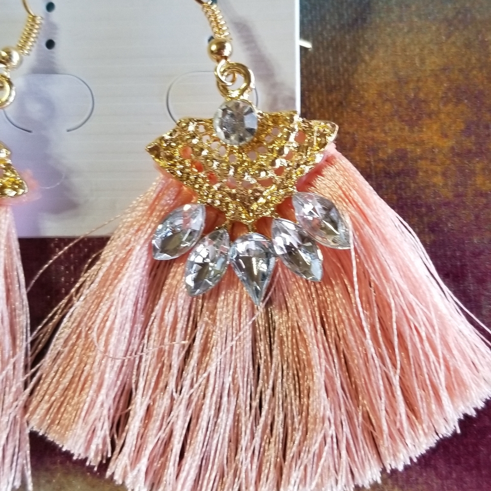 🏷Peach Fashion Fringed Earrings - Picture 2 of 2